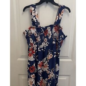 Isabel Maternity‎ by Ingrid and Isabel Maxi Blue Smocked Floral Sundress Size XL